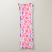 Paarse Roze Bloem Motief Kussen (Achterkant (Verticaal))