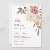 Paarse Roze Bloemboeket Islamitische Moslim Bruilo Kaart (Voorkant)