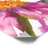 Paarse Roze Bloemen 75ste Verjaardag Welkom Poster (Hoek)