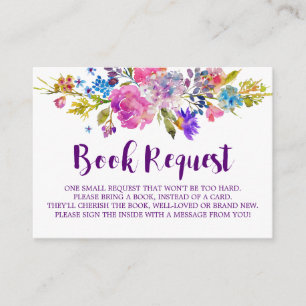 Paarse roze bloemen Aanvraag Boek Aanvraag Invoege Informatiekaartje