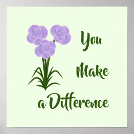 paarse roze bloemen afdrukken poster