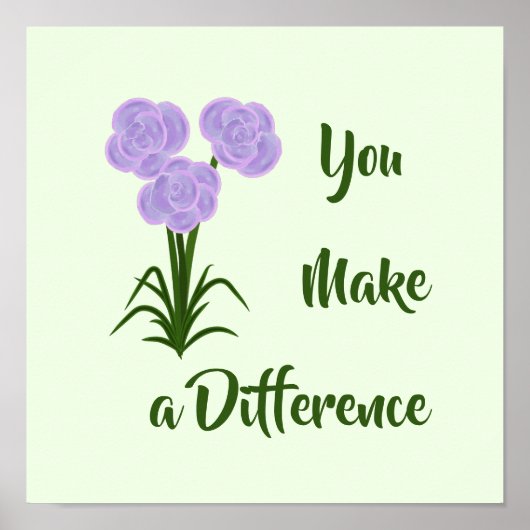 paarse roze bloemen afdrukken poster (Voorkant)