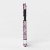 Paarse Roze Bloemen & banners met naam/fase Case-Mate iPhone Case (Achterkant/links)