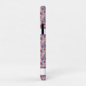 Paarse Roze Bloemen & banners met naam/fase Case-Mate iPhone Case (Achterkant/rechts)