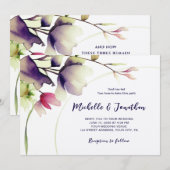 Paarse Roze Bloemen Bijbel Verse Christelijk Bruil Kaart (Voorkant / Achterkant)