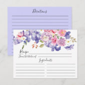 Paarse & Roze Bloemen Bloemen Kaart (Voorkant / Achterkant)