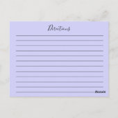 Paarse & Roze Bloemen Bloemen Kaart (Achterkant)