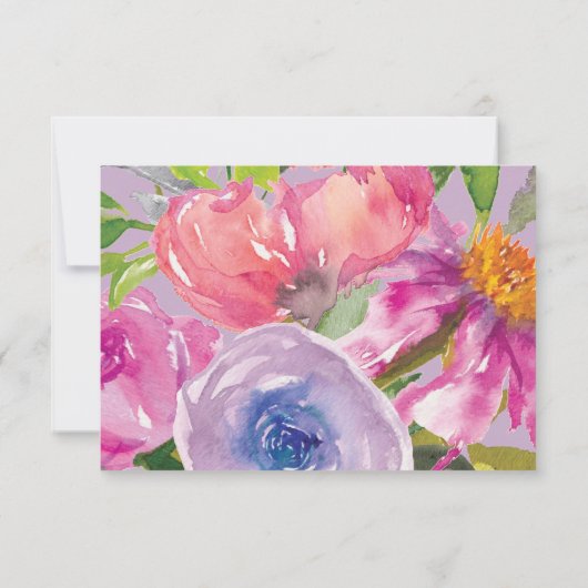 Paarse Roze Bloemen Boeken voor Baby shower Bedankkaart (Achterkant)