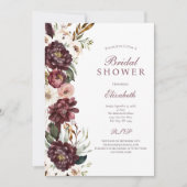 Paarse Roze Bloemen Botanisch Vrijgezellenfeest Kaart (Voorkant)