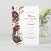 Paarse Roze Bloemen Botanisch Vrijgezellenfeest Kaart (Staand voorkant)