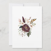 Paarse Roze Bloemen Botanisch Vrijgezellenfeest Kaart (Achterkant)