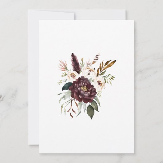 Paarse Roze Bloemen Botanisch Vrijgezellenfeest Kaart (Achterkant)