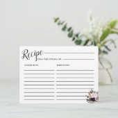 Paarse Roze Bloemen Bruids Recept Kaart (Staand voorkant)