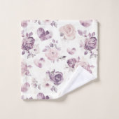 Paarse Roze Bloemen & Harten Bad Handdoek (Wasdoekje)