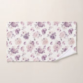 Paarse Roze Bloemen & Harten Bad Handdoek (Handdoek)