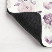 Paarse Roze Bloemen & Harten Muismat (Hoek)