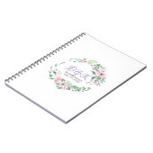 Paarse & Roze Bloemen Krans Frame Notitieboek (Linkerzijde)