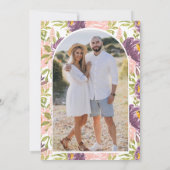 Paarse Roze Bloemen Mason Jar Foto bruiloft Save The Date (Achterkant)