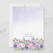 Paarse Roze Bloemen Modern Save the Date Kaart (Achterkant)