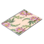 paarse roze bloemen notitieboek (Linkerzijde)