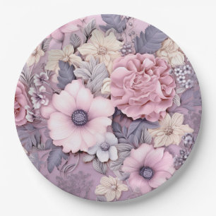 Paarse Roze Bloemen Papieren Bord