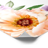 Paarse roze bloemen Pensioenfeest Welkomstbord Poster (Hoek)