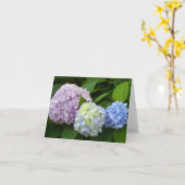 Paarse roze bloemen sierlijke Hydrangeas Kaart (Gele Bloem)