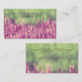 Paarse roze bloemen visitekaartje (Voorkant / Achterkant)