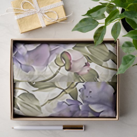  Paarse Roze Bloemen & Vlinder Decoupage Tissuepapier (Geschenk)
