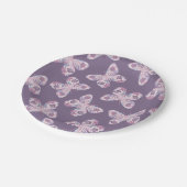 Paarse Roze Bloemen Vlinder Patterned Baby shower Papieren Bordje (Gekanteld)