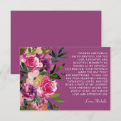 Paarse Roze Bloemen Vrouwen Verjaardag Bedankkaart (Voorkant / Achterkant)