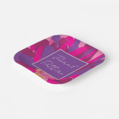 Paarse roze bloemenpatroonfeest papieren bordje (Gebogen)