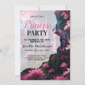 Paarse roze bloemenschattige prinses verjaardagsme kaart (Voorkant)