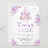 Paarse roze bloemenschattige prinses verjaardagsme kaart (Voorkant)