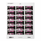 Paarse Roze Bloemige Bruidsdouche Retouradres Etiket (Full Sheet)