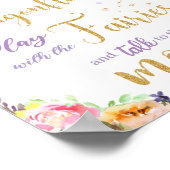 Paarse Roze Bloemige Fee Kraamkamer Muur Kunst Dec Poster (Hoek)