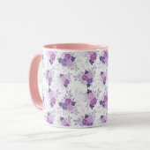 Paarse Roze Bloemige Mooie Mok (Voorkant links)