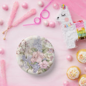 Paarse Roze Bloemige Papieren Kom (Feest)