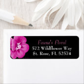 Paarse roze bloemige retour adreslabels etiket (Insitu)