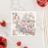 Paarse Roze Bloemige Servetten (Insitu)