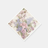 Paarse Roze Bloemige Servetten (Hoek)