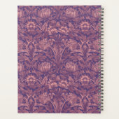 Paarse Roze Bloemige William Morris Elegante Monog Planner (Achterkant)