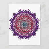 Paarse-Roze Bloemmandala Briefkaart (Voorkant)