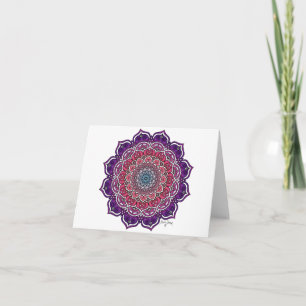 Paarse-Roze Bloemmandala Kaart