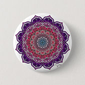 Paarse-Roze Bloemmandala Ronde Button 5,7 Cm (Voorkant)