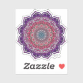 Paarse-Roze Bloemmandala Sticker (Vel)