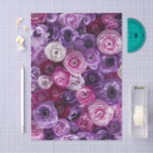 Paarse Roze Bloemmotief Collage Tuin