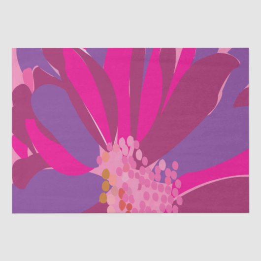 Paarse Roze Bloempatroon Tissuepapier (Voorkant)