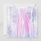 Paarse roze bloemprinses quinceañera kaart (Achterkant)