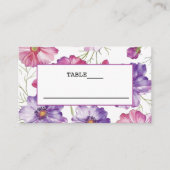 Paarse Roze Bloesem Wedding Flat Place Card Visitekaartje (Voorkant)